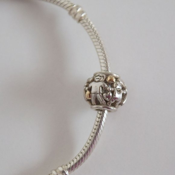 PANDORA Family Forever Charm I Sterling Silver with 14k Yellow Gold 791040 - Picture 10 of 15